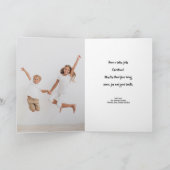 赤いクリスマス装飾の折り畳みフォトカード カード (内部)