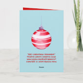 赤いクリスマス装飾用青いカード シーズンカード (裏面)