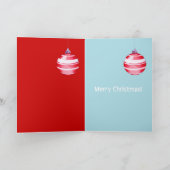 赤いクリスマス装飾用青いカード シーズンカード (内部)