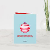 赤いクリスマス装飾用青いノートカード シーズンカード (裏面)