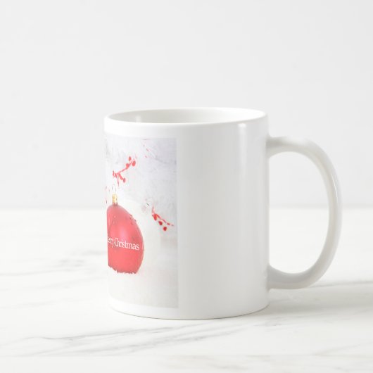 赤いクリスマス飾り付きベルネーズマウンテンドッグ コーヒーマグカップ (右)