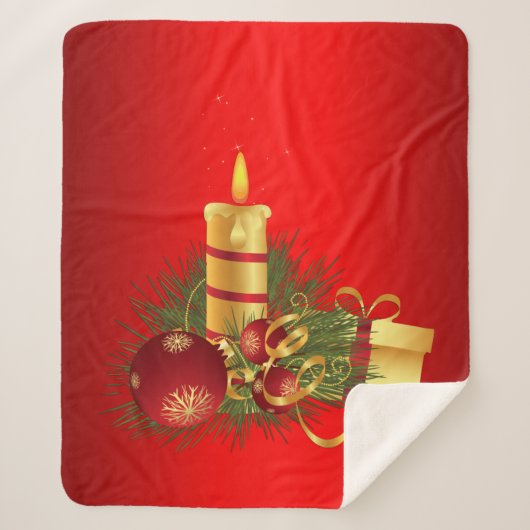 赤いクリスマス シェルパブランケット (正面)