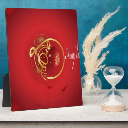 赤いクリスマス ジングルベル 持って 幸せな素敵な１日を フォトプラーク (側面)