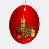 赤いクリスマス セラミックオーナメント (右)