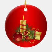 赤いクリスマス セラミックオーナメント (裏面)