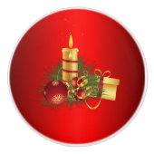 赤いクリスマス セラミックノブ (正面)