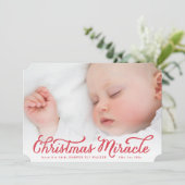 赤いクリスマス・ミラクル・ホリデー・バース・アナウンス シーズンカード (スタンド正面)