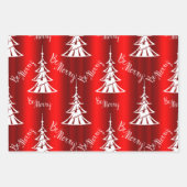 赤いクリスマス ラッピングペーパーシート (正面)