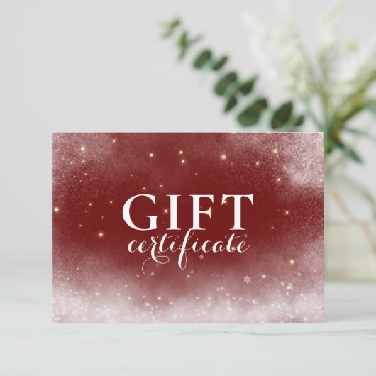 赤いクリスマス、冬、ビジネスギフト証明書 (スタンド正面)
