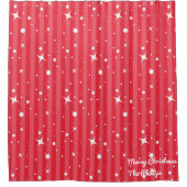 赤いクリスマス・星空の夜 シャワーカーテン (正面)