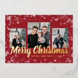 赤いクリスマス 箔シーズンカード