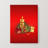 赤いクリスマス 缶バッジ (正面)