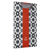 赤いクリップボードを持つ白黒のジオメストライプトリ クリップボード (右)