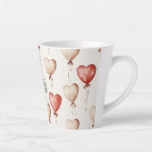赤いクリームハートバルーン カフェラテマグ (右)