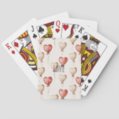 赤いクリームハートバルーン トランプ (裏面)