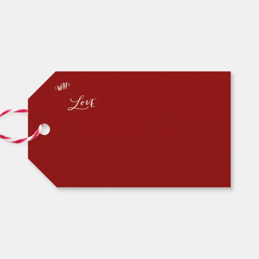 赤いクリーム弓クリスマス ギフトタグ (裏面横)