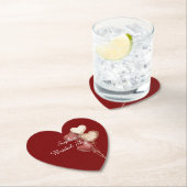 赤いクリーム色のハート風船 ブライダルシャワー ペーパーコースター (インサイチュ)