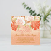 赤いクリーム色の芍薬 ウェディング招待状 招待状 (スタンド正面)