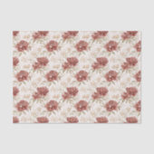 赤いクリーム色の花のブライダルシャワー 薄葉紙 (正面)