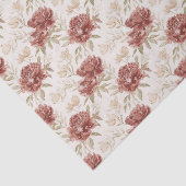 赤いクリーム色の花のブライダルシャワー 薄葉紙 (詳細)