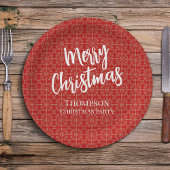 赤いクリ伝統的スシンプルスエレガントの冬 ペーパープレート