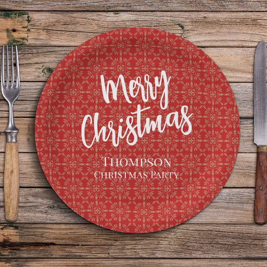 赤いクリ伝統的スシンプルスエレガントの冬 ペーパープレート