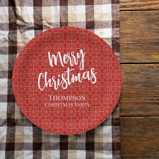 赤いクリ伝統的スシンプルスエレガントの冬 ペーパープレート