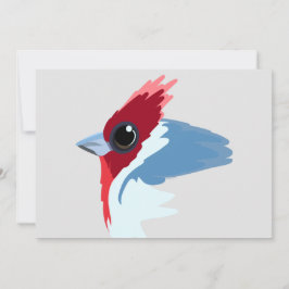 赤いクレストのカーディナル鳥 招待状