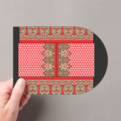 赤いクロスステッチのパター縁どン アクリル招待状 (インサイチュ (ポータブル))