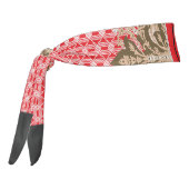 赤いクロスステッチのパター縁どン タイヘッドバンド (回転270)