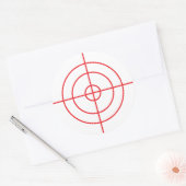 赤いクロスヘアカーソルを持つラウンドターゲット練習スタンプ ラウンドシール (封筒)