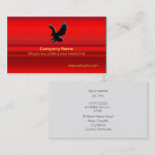 赤いクロム一見の効果の急襲の黒いワシ 名刺 (正面/裏面)