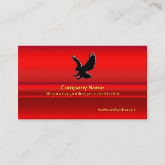 赤いクロム一見の効果の急襲の黒いワシ 名刺 (正面)