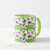 赤いクローバーを白に マグカップ (正面右)