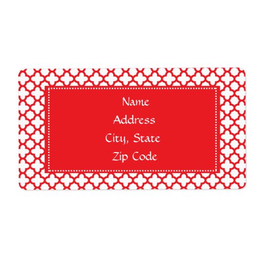 赤いクローバーパターン ラベル (正面)