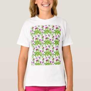 赤いクローバー(緑葉の) Tシャツ