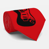 赤いクールギターネクタイ – おもしろい音楽ギフトfor Music ネクタイ (ロール)