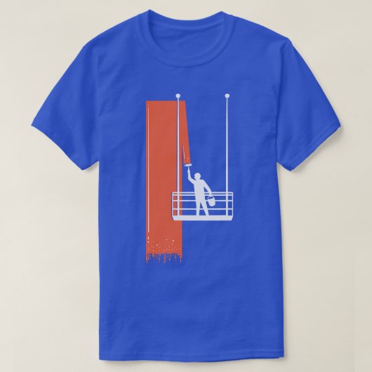 赤いクールファサード画家エレベータウォール絵画のGif Tシャツ (デザイン正面)