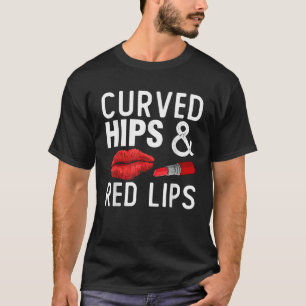赤いクール唇アート女性メイクアップアーティストLipsti Tシャツ