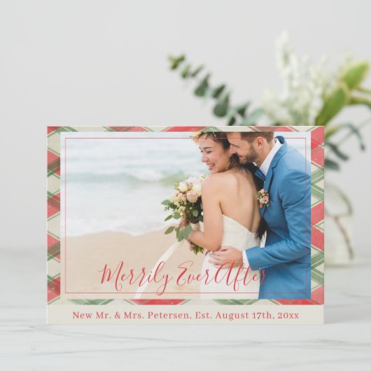 赤いク結婚リスマスの写真を撮った後、新たに楽しく シーズンカード (スタンド正面)