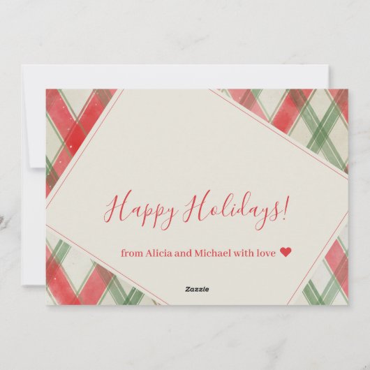 赤いク結婚リスマスの写真を撮った後、新たに楽しく シーズンカード (裏面)