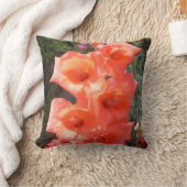 赤いグラジオリの花 クッション (ブランケット)