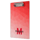 赤いグラデーションのジオメトリメッシュパターンモノグラム クリップボード (左)