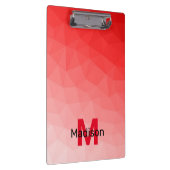 赤いグラデーションのジオメトリメッシュパターンモノグラム クリップボード (右)