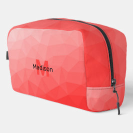 赤いグラデーションのジオメトリメッシュパターンモノグラム ドップキット