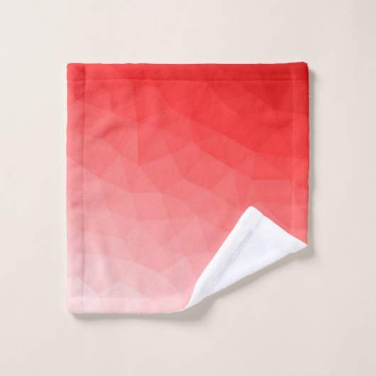 赤いグラデーションのジオメトリメッシュパターンモノグラム バスタオルセット (ウォッシュタオル)