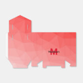 赤いグラデーションのジオメトリメッシュパターンモノグラム フェイバーボックス (折り畳みなし)