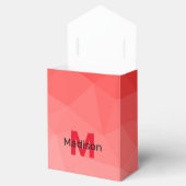 赤いグラデーションのジオメトリメッシュパターンモノグラム フェイバーボックス (オープン)