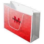 赤いグラデーションのジオメトリメッシュパターンモノグラム ラージペーパーバッグ (正面アングル)