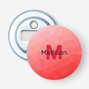 赤いグラデーションのジオメトリメッシュパターンモノグラム 栓抜き